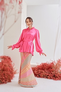 Louisa Kurung Batik in Dazzling Pink